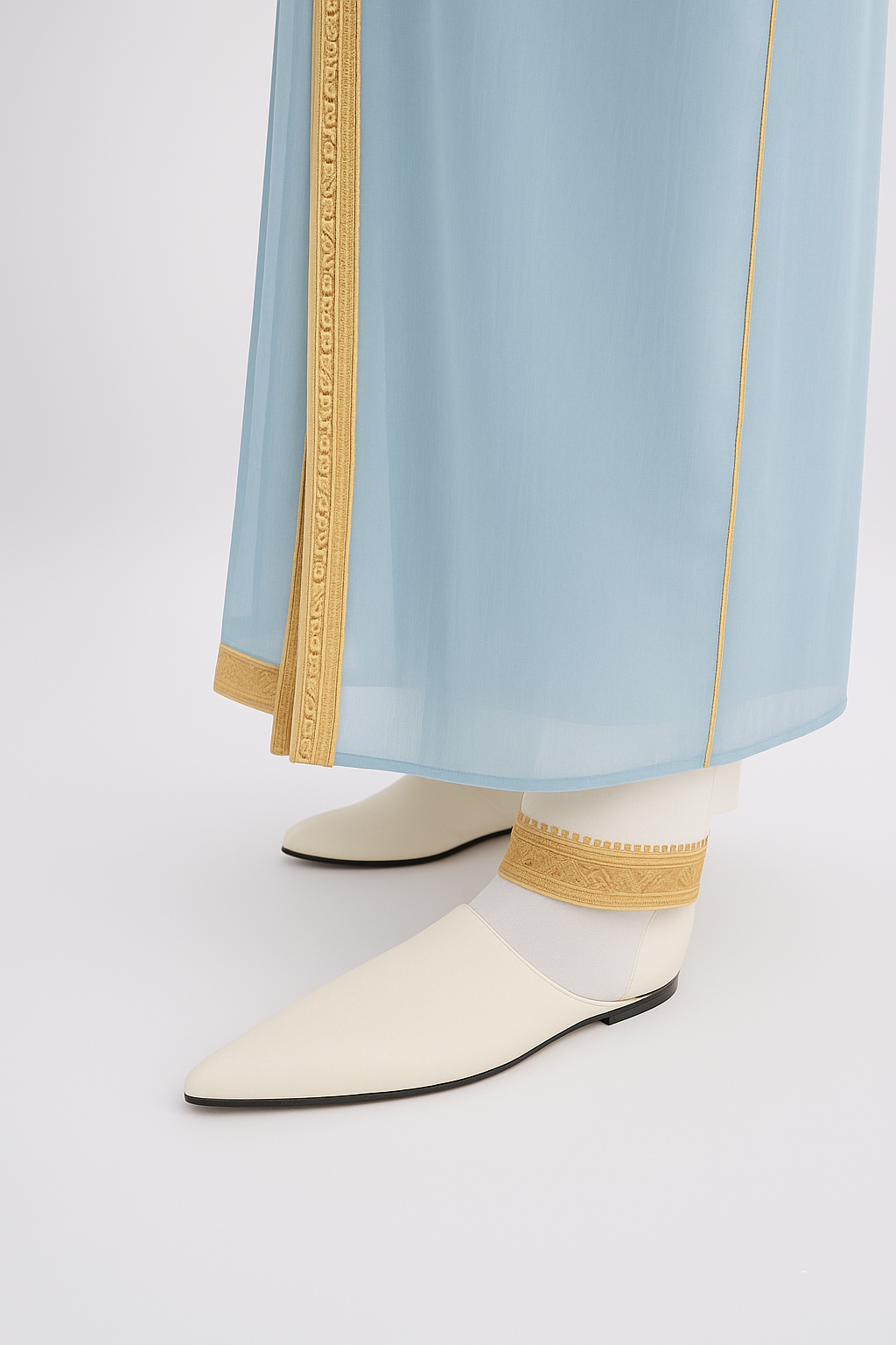 Jabador bleu ciel et doré - 3 pièces