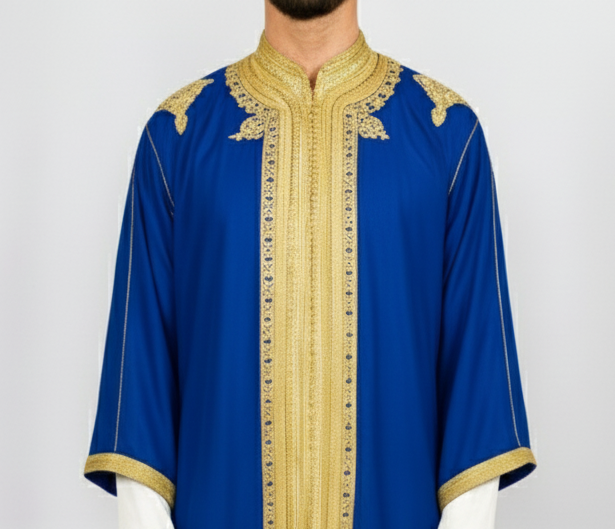 Jabador bleu roi et doré - 3 pièces