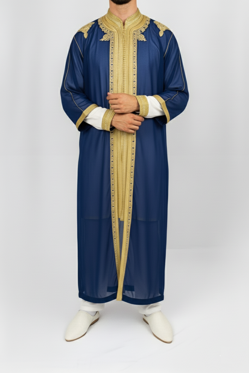 Jabador bleu nuit et doré - 3 pièces