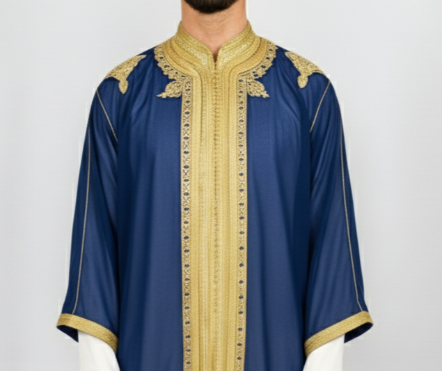 Jabador bleu nuit et doré - 3 pièces