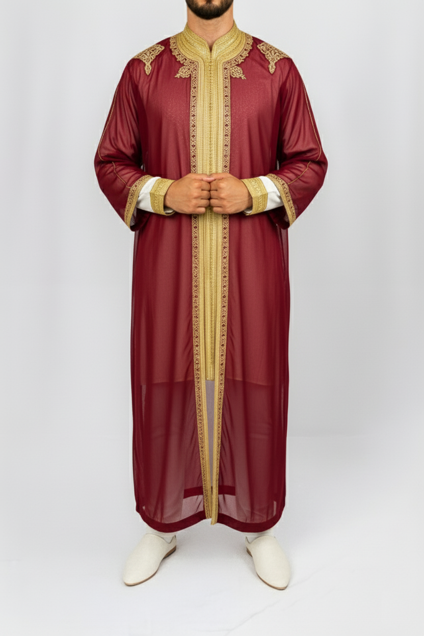 Jabador rouge et doré - 3 pièces